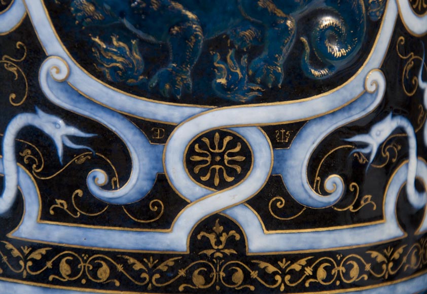 Edouard DAMMOUSE - Paire de lampe de style Néo-Renaissance datée de 1885 Edouard DAMMOUSE - Paire de lampe de style Néo-Renaissance datée de 1885-6