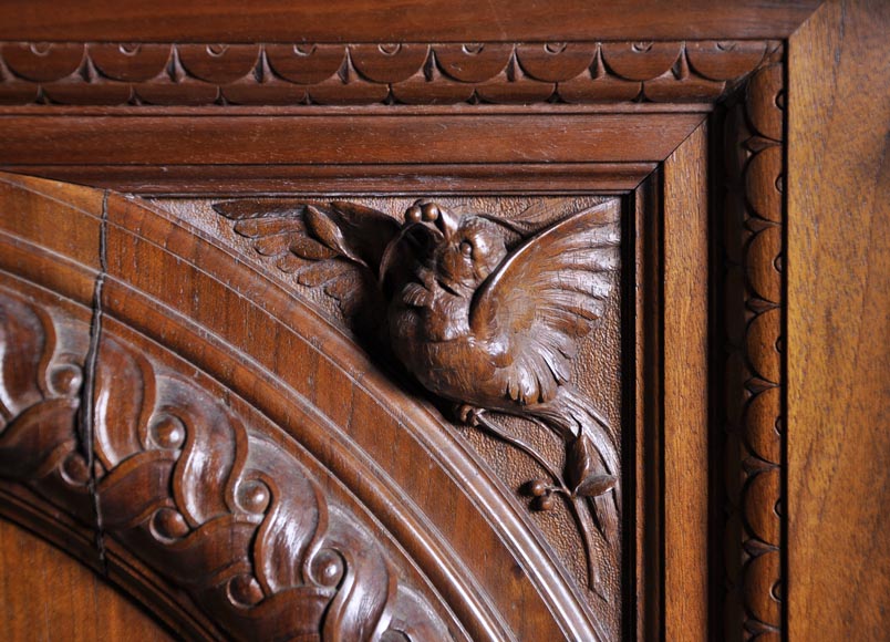 Egisto GAJANI - Très beau meuble bas de style Néo-Renaissance en noyer sculpté daté de 1876 Egisto GAJANI - Très beau meuble bas de style Néo-Renaissance en noyer sculpté daté de 1876-4