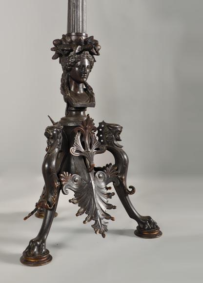 Paire de candélabres aux cigognes Paire de candélabres aux cigognes-6