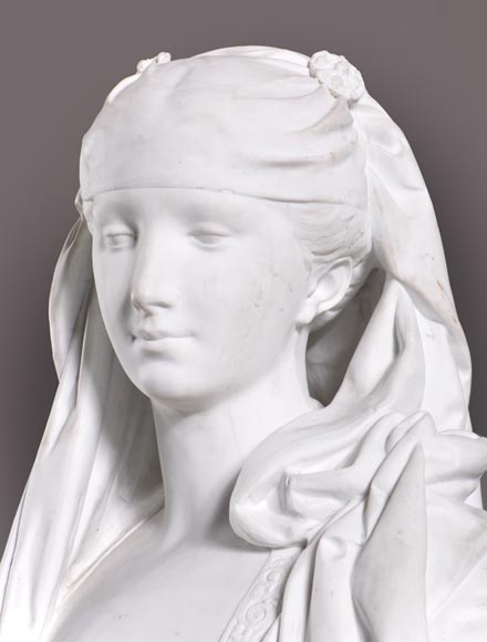 Albert-Ernest Carrier de Belleuse dit « CARRIER-BELLEUSE » (1824 - 1887) (d'après), Buste de jeune fille en biscuit Albert-Ernest Carrier de Belleuse dit « CARRIER-BELLEUSE » (1824 - 1887) (d'après), Buste de jeune fille en biscuit-2