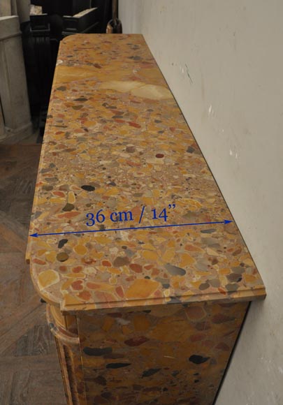 Cheminée ancienne de style Louis XVI en marbre Brèche de Saint-Antonin Cheminée ancienne de style Louis XVI en marbre Brèche de Saint-Antonin-7