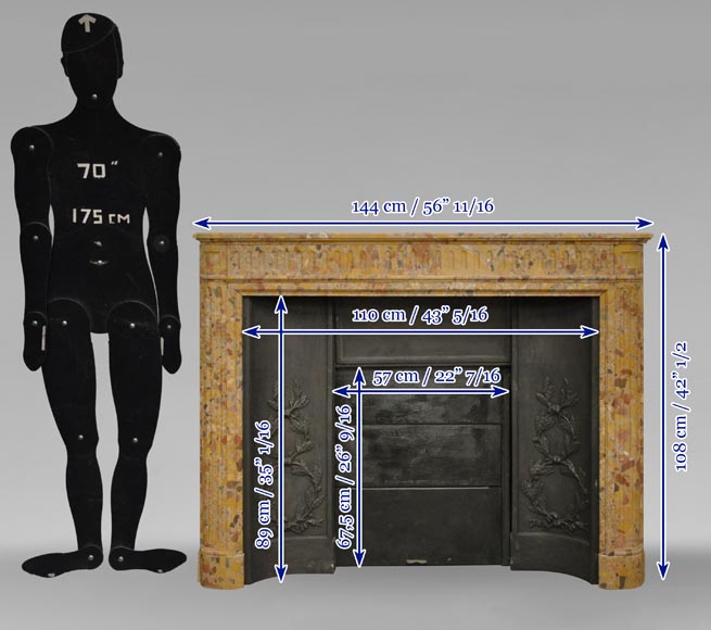 Cheminée ancienne de style Louis XVI en marbre Brèche de Saint-Antonin Cheminée ancienne de style Louis XVI en marbre Brèche de Saint-Antonin-8