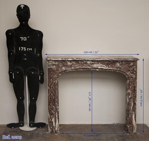 Cheminée ancienne d'époque Régence en marbre de Rance du XVIIIè siècle Cheminée ancienne d'époque Régence en marbre de Rance du XVIIIè siècle-9