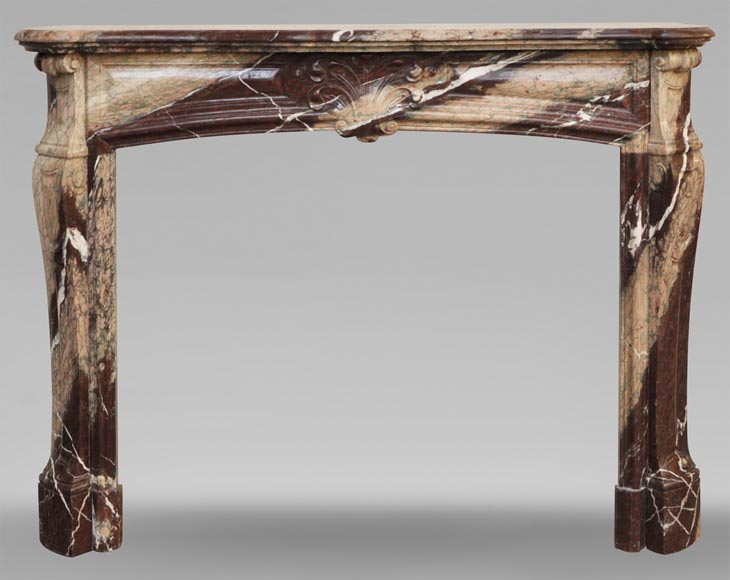 Cheminée ancienne de style Louis XV en marbre de Campan Rubané Cheminée ancienne de style Louis XV en marbre de Campan Rubané-0