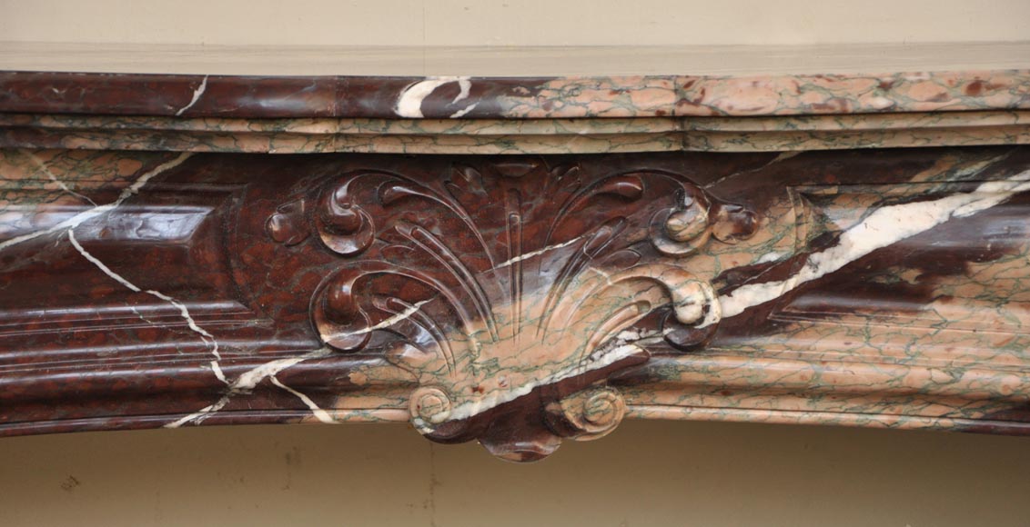 Cheminée ancienne de style Louis XV en marbre de Campan Rubané Cheminée ancienne de style Louis XV en marbre de Campan Rubané-1