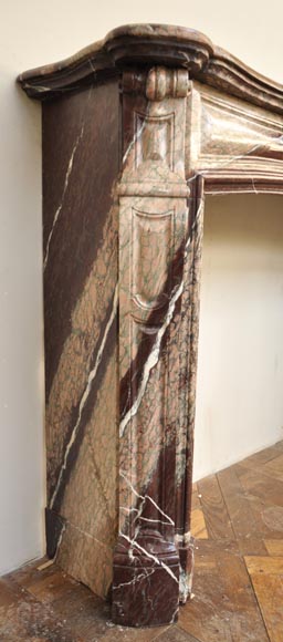 Cheminée ancienne de style Louis XV en marbre de Campan Rubané Cheminée ancienne de style Louis XV en marbre de Campan Rubané-2