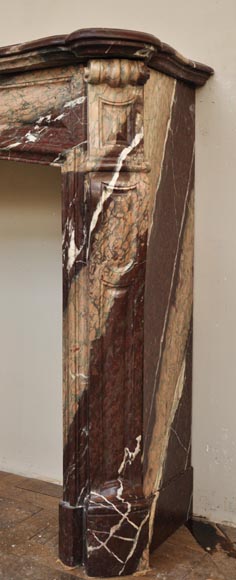 Cheminée ancienne de style Louis XV en marbre de Campan Rubané Cheminée ancienne de style Louis XV en marbre de Campan Rubané-6