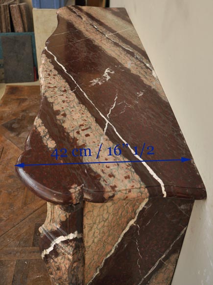 Cheminée ancienne de style Louis XV en marbre de Campan Rubané Cheminée ancienne de style Louis XV en marbre de Campan Rubané-9