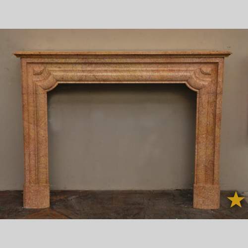 Cheminée ancienne de style Louis XIV en marbre Brocatelle Jaune