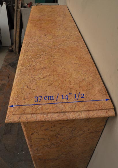 Cheminée ancienne de style Louis XIV en marbre Brocatelle Jaune Cheminée ancienne de style Louis XIV en marbre Brocatelle Jaune-7