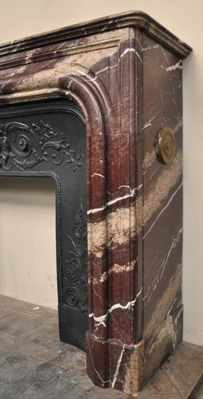 Cheminée ancienne de style Louis XIV en marbre de Campan Rubané Cheminée ancienne de style Louis XIV en marbre de Campan Rubané-5