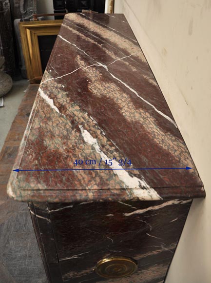 Cheminée ancienne de style Louis XIV en marbre de Campan Rubané Cheminée ancienne de style Louis XIV en marbre de Campan Rubané-8