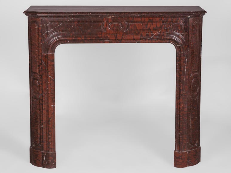 Cheminée ancienne de style Louis XV en marbre Rouge Griotte Cheminée ancienne de style Louis XV en marbre Rouge Griotte-0