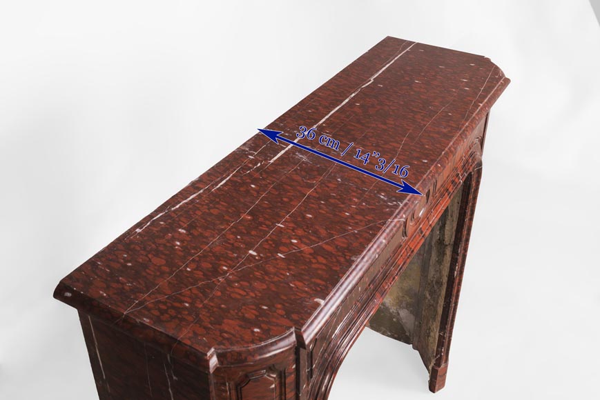 Cheminée ancienne de style Louis XV en marbre Rouge Griotte Cheminée ancienne de style Louis XV en marbre Rouge Griotte-11