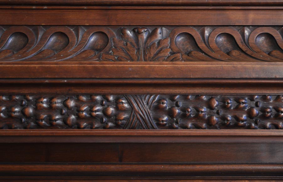 Grande cheminée ancienne de style Napoléon III en noyer Grande cheminée ancienne de style Napoléon III en noyer-6