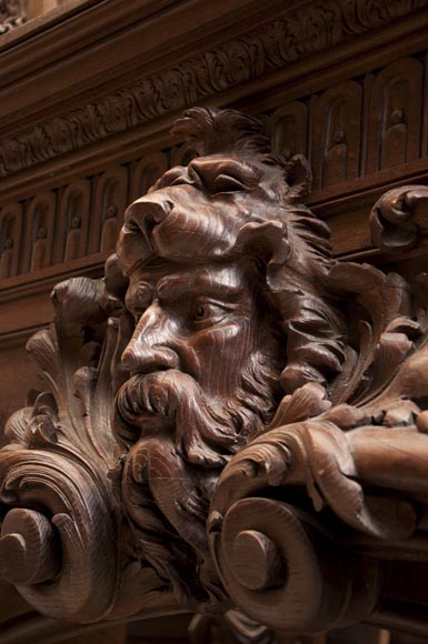 Exceptionnelle cheminée en chêne d'après le modèle de la cheminée du Salon d'Hercule du Palais de Versailles Exceptionnelle cheminée en chêne d'après le modèle de la cheminée du Salon d'Hercule du Palais de Versailles-3