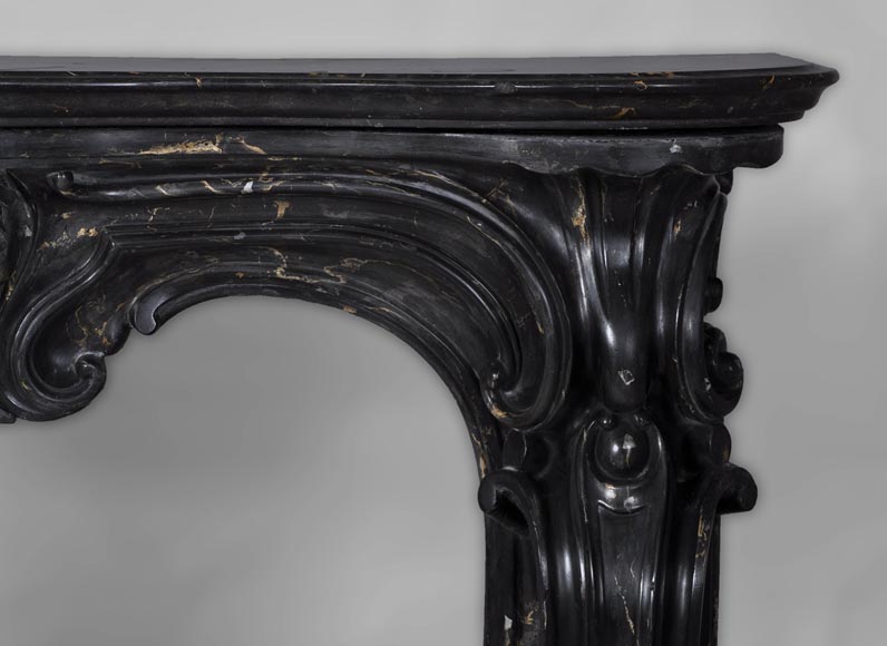 Cheminée ancienne de style Napoléon III en scagliola imitation marbre Portor Cheminée ancienne de style Napoléon III en scagliola imitation marbre Portor-8