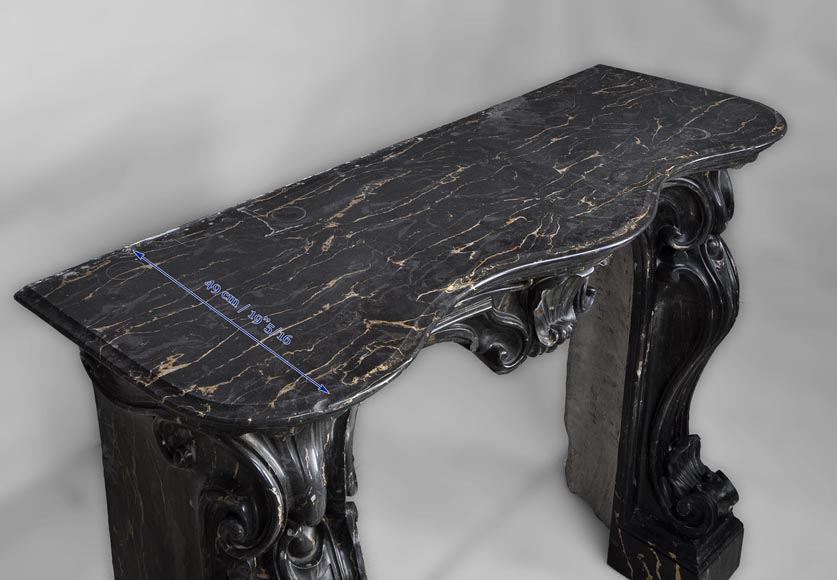 Cheminée ancienne de style Napoléon III en scagliola imitation marbre Portor Cheminée ancienne de style Napoléon III en scagliola imitation marbre Portor-10