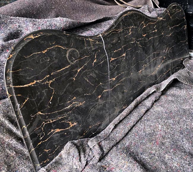 Cheminée ancienne de style Napoléon III en scagliola imitation marbre Portor Cheminée ancienne de style Napoléon III en scagliola imitation marbre Portor-11