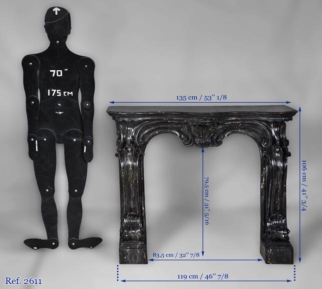 Cheminée ancienne de style Napoléon III en scagliola imitation marbre Portor Cheminée ancienne de style Napoléon III en scagliola imitation marbre Portor-12