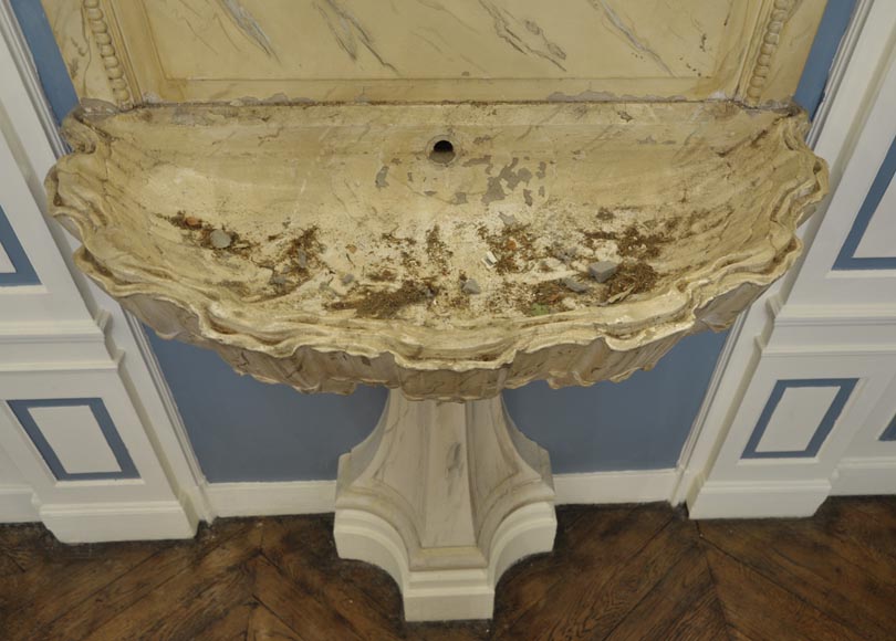 Belle fontaine d'intérieur avec son panneau de boiserie et toile peinte d'une nature morte Belle fontaine d'intérieur avec son panneau de boiserie et toile peinte d'une nature morte-8