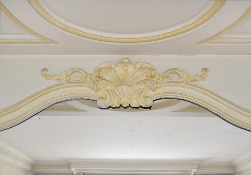 Bel élément de boiserie de style Louis XV avec cheminée en pierre du XVIIIè siècle Bel élément de boiserie de style Louis XV avec cheminée en pierre du XVIIIè siècle-8