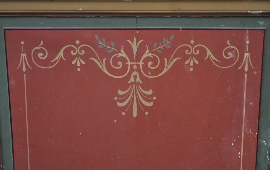 Double porte ancienne à décor floral peint Double porte ancienne à décor floral peint-5