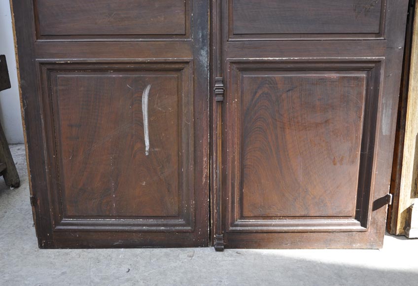 Double porte ancienne à décor floral peint Double porte ancienne à décor floral peint-9