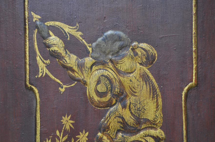 Belle double porte ancienne à décor de chinoiseries Belle double porte ancienne à décor de chinoiseries-2