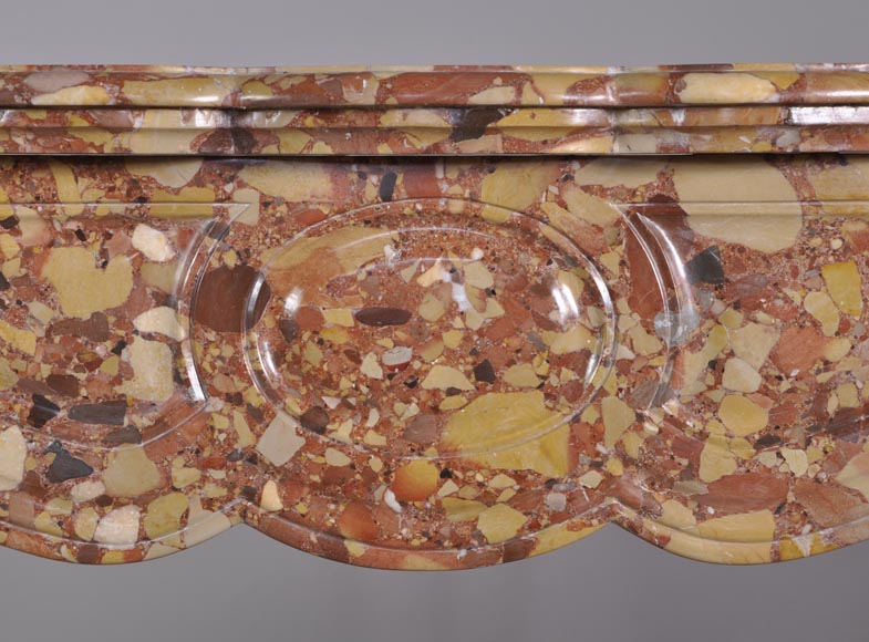 Cheminée de style Pompadour en Brèche d'Alep Cheminée de style Pompadour en Brèche d'Alep-1