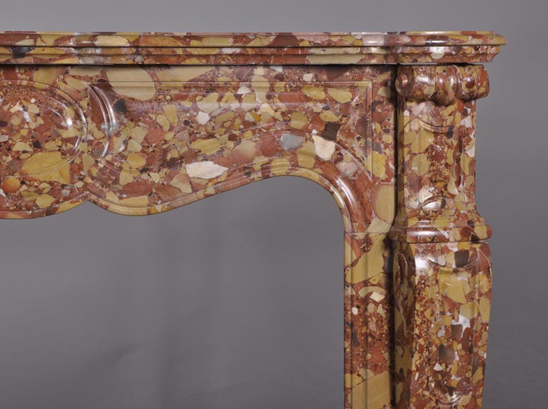 Cheminée de style Pompadour en Brèche d'Alep Cheminée de style Pompadour en Brèche d'Alep-6