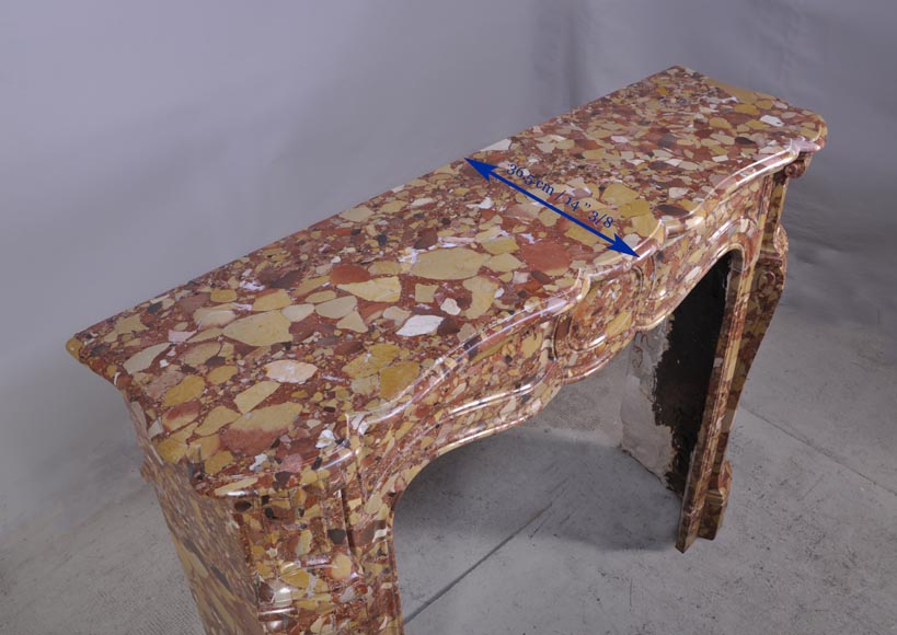 Cheminée de style Pompadour en Brèche d'Alep Cheminée de style Pompadour en Brèche d'Alep-8