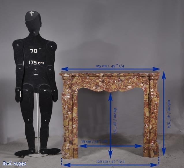 Cheminée de style Pompadour en Brèche d'Alep Cheminée de style Pompadour en Brèche d'Alep-9