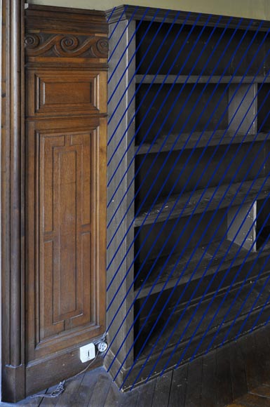 Ensemble de soubassements en bois de chêne à décor de frise de postes Ensemble de soubassements en bois de chêne à décor de frise de postes-6