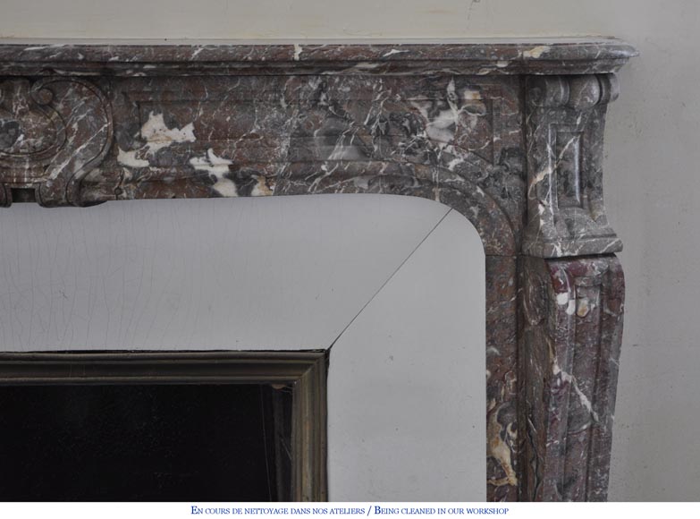 Cheminée ancienne de style Louis XV en marbre Rouge du Nord, XIXè siècle Cheminée ancienne de style Louis XV en marbre Rouge du Nord, XIXè siècle-6