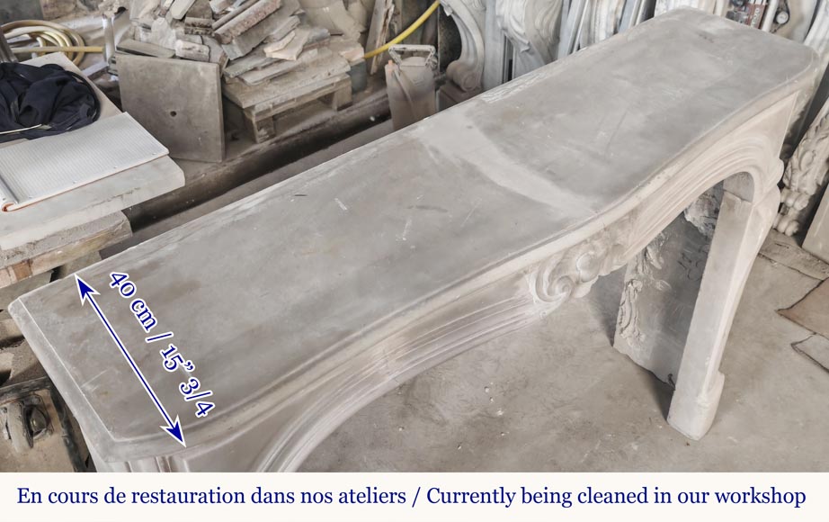 Cheminée de style Louis XV en pierre Cheminée de style Louis XV en pierre-8