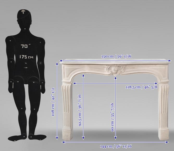 Cheminée de style Louis XV en pierre Cheminée de style Louis XV en pierre-9