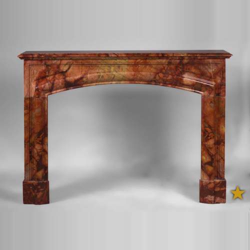 Cheminée ancienne de style Louis XIV à boudin en Brèche Sanguine d'Algérie