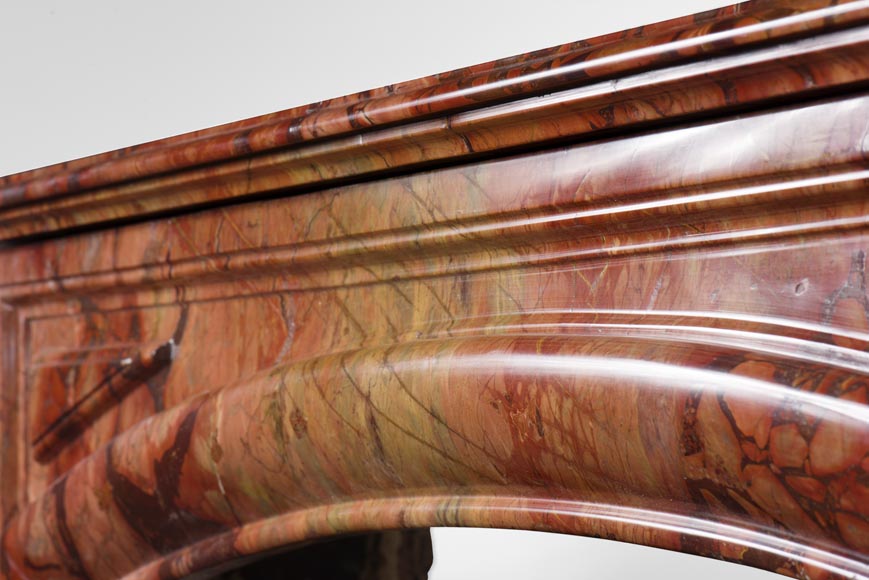 Cheminée ancienne de style Louis XIV à boudin en Brèche Sanguine d'Algérie Cheminée ancienne de style Louis XIV à boudin en Brèche Sanguine d'Algérie-2