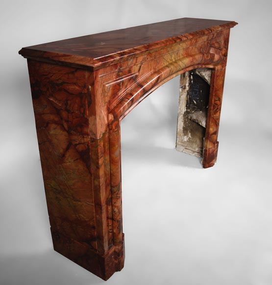 Cheminée ancienne de style Louis XIV à boudin en Brèche Sanguine d'Algérie Cheminée ancienne de style Louis XIV à boudin en Brèche Sanguine d'Algérie-3