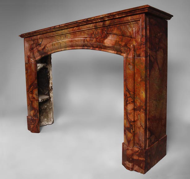 Cheminée ancienne de style Louis XIV à boudin en Brèche Sanguine d'Algérie Cheminée ancienne de style Louis XIV à boudin en Brèche Sanguine d'Algérie-6