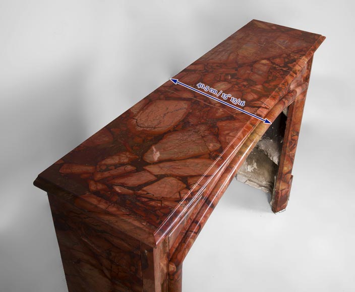 Cheminée ancienne de style Louis XIV à boudin en Brèche Sanguine d'Algérie Cheminée ancienne de style Louis XIV à boudin en Brèche Sanguine d'Algérie-9