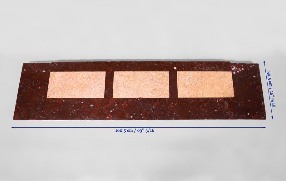 Cheminée ancienne de style Louis XIV en marbre Rouge Griotte avec son intérieur en fonte Cheminée ancienne de style Louis XIV en marbre Rouge Griotte avec son intérieur en fonte-8