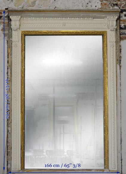Grande cheminée de style Louis XVI en marbre Blanc de Carrare avec son intérieur en fonte et son trumeau Grande cheminée de style Louis XVI en marbre Blanc de Carrare avec son intérieur en fonte et son trumeau-19