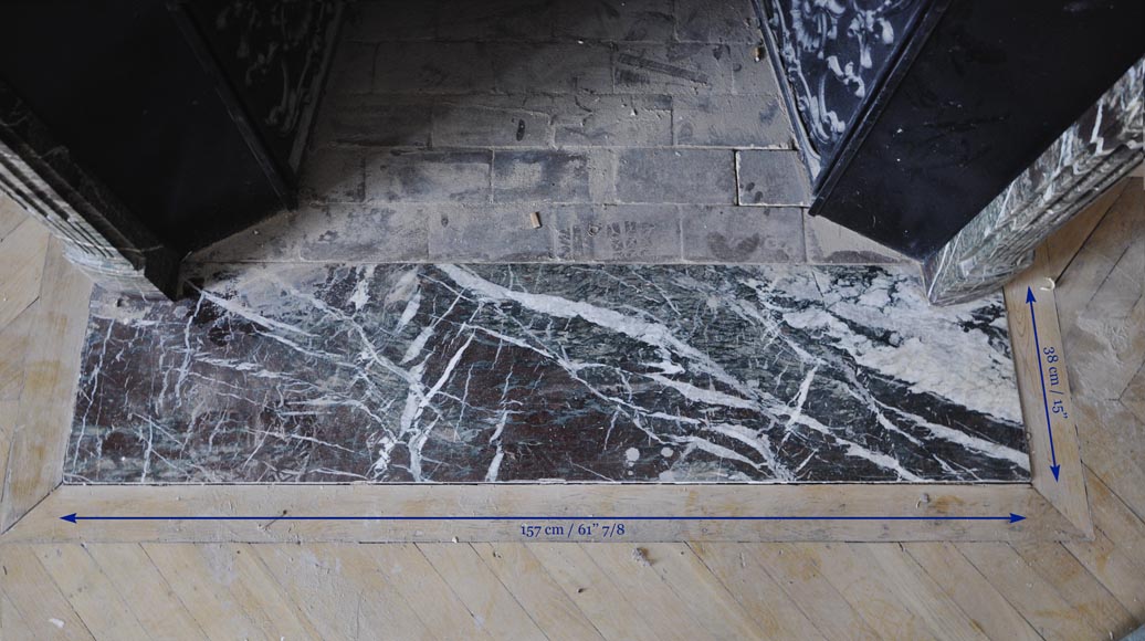 Belle cheminée ancienne de style Régence en marbre Campan Grand Mélange, XIXè siècle Belle cheminée ancienne de style Régence en marbre Campan Grand Mélange, XIXè siècle-13