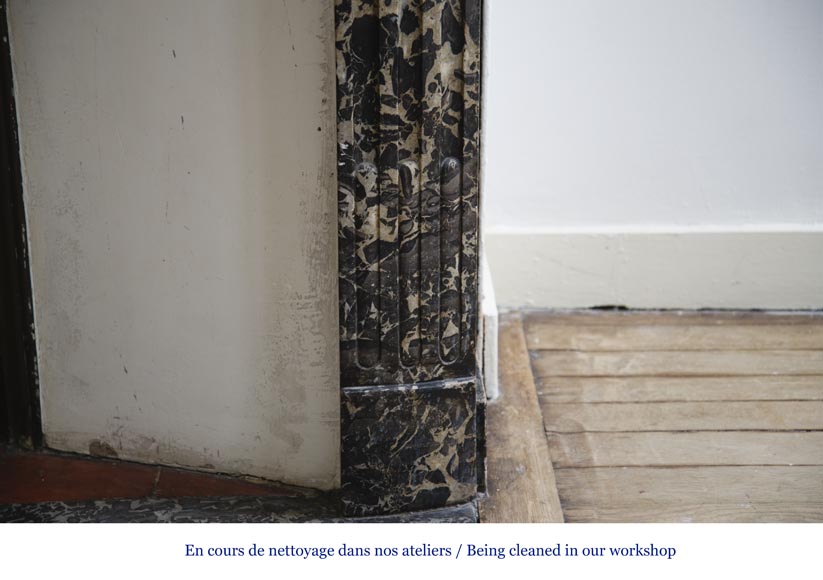 Cheminée ancienne d'époque Régence en marbre Gris Sainte Anne, XVIIIè siècle Cheminée ancienne d'époque Régence en marbre Gris Sainte Anne, XVIIIè siècle-6