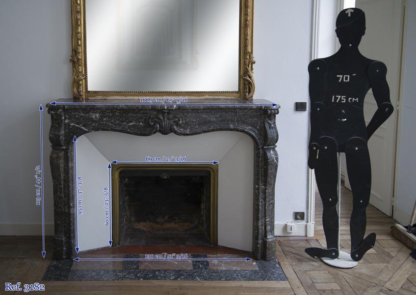 Cheminée ancienne d'époque Louis XV en marbre Gris Sainte Anne, XVIIIè siècle Cheminée ancienne d'époque Louis XV en marbre Gris Sainte Anne, XVIIIè siècle-10