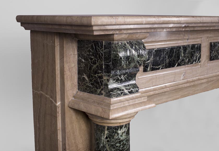 Cheminée ancienne de style Napoléon III à colonnes détachées en marbre Vert de Mer Cheminée ancienne de style Napoléon III à colonnes détachées en marbre Vert de Mer-3