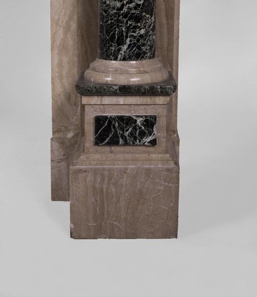 Cheminée ancienne de style Napoléon III à colonnes détachées en marbre Vert de Mer Cheminée ancienne de style Napoléon III à colonnes détachées en marbre Vert de Mer-8