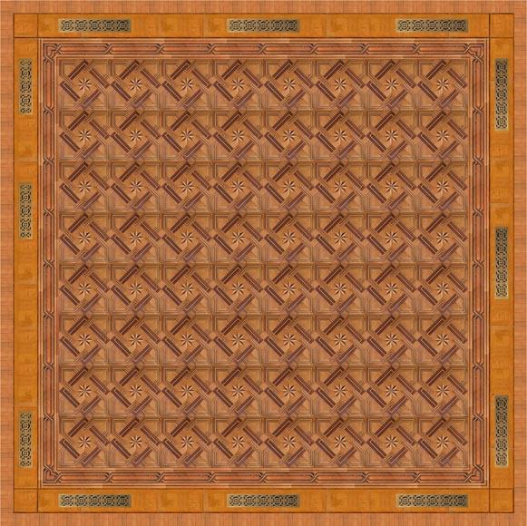 Exceptionnelle pièce de boiserie complète de style Regency en marqueterie d'acajou avec sa cheminée, France XIXè siècle Exceptionnelle pièce de boiserie complète de style Regency en marqueterie d'acajou avec sa cheminée, France XIXè siècle-24